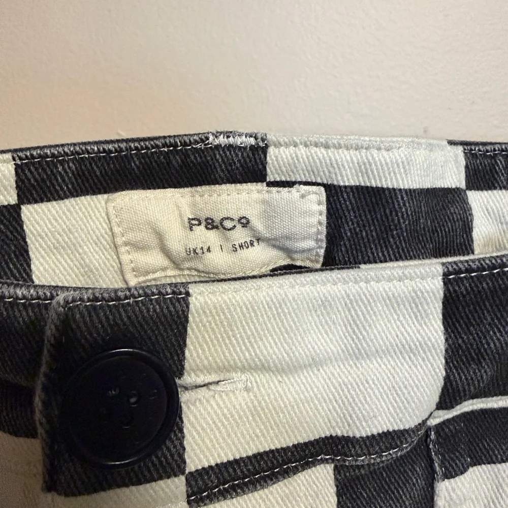 Women's Checkered Black and White 304 Service Fatique Pants - UK14 / US10 - Picture 3 of 4